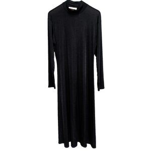 VTG 90s Tiffany's Closet Maxi Dress Womens Large Black Minimalist Capsule Modest